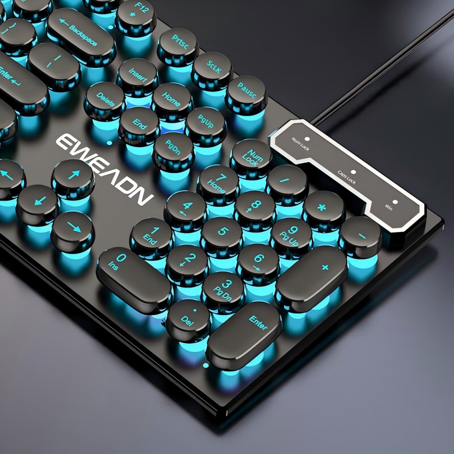 Gaming Keyboard Blue - لوحة مفاتيح ألعاب الآلة الكاتبة EWEADN،