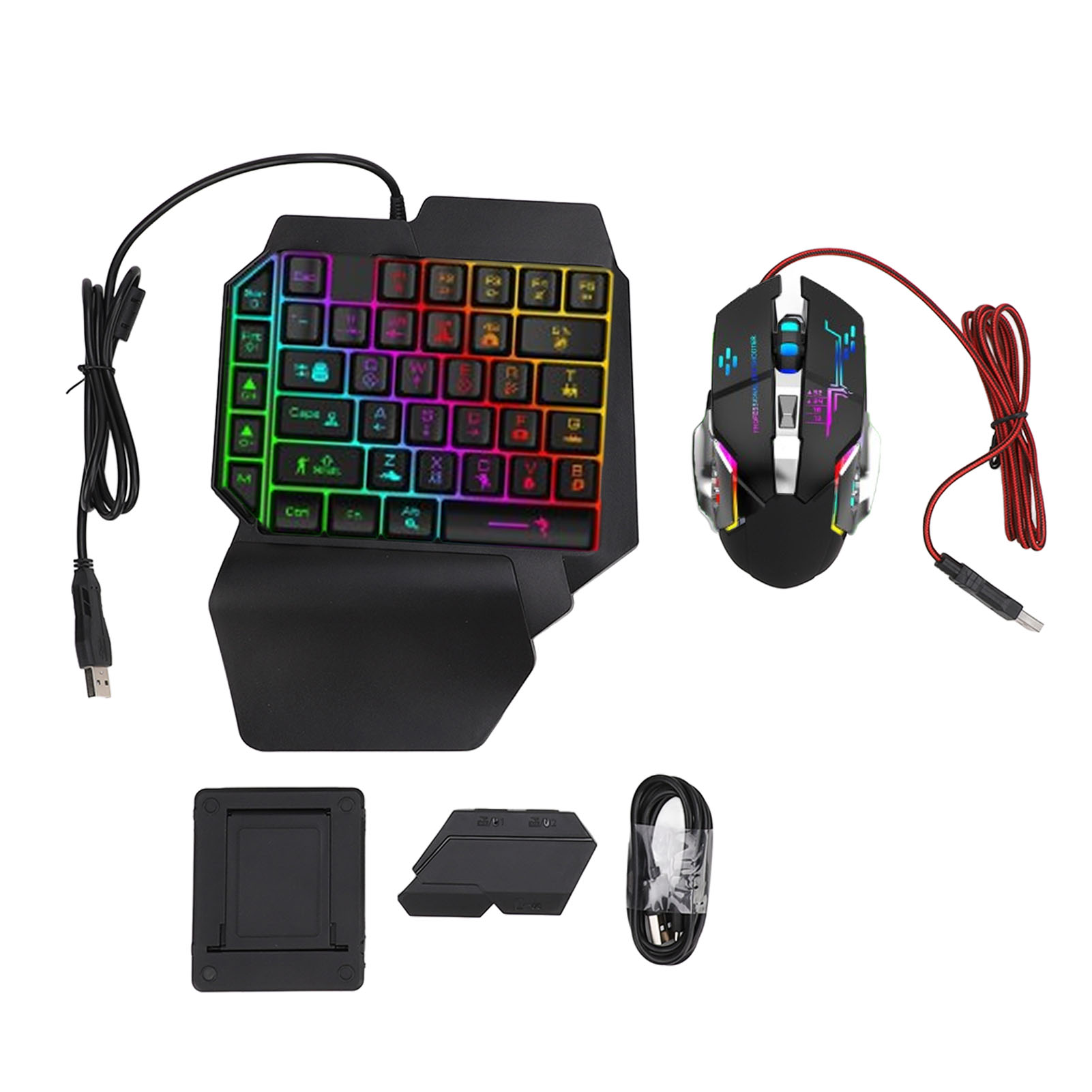 Gaming Keyboard Mobile - مجموعة محول لوحة مفاتيح وفأرة، لوحة