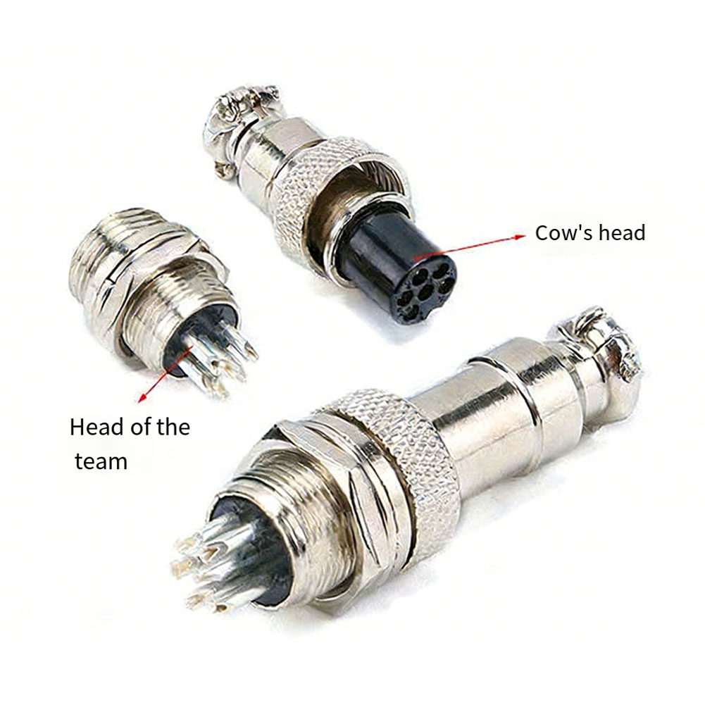 Aviator Connector Kit - 5 قطع GX16 2/3/4/5 سن، قابس