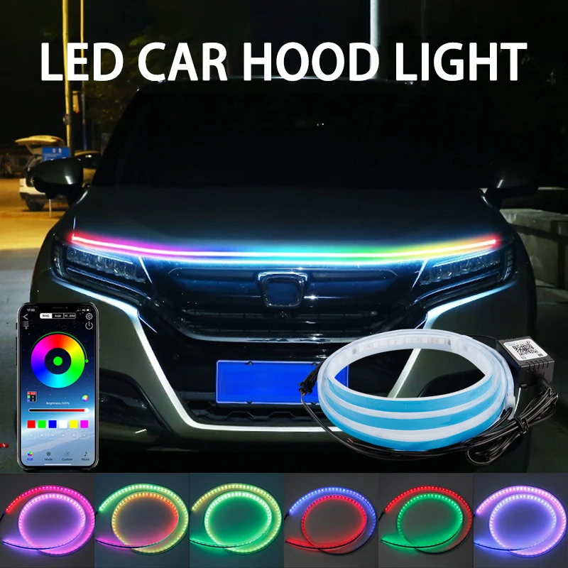 Rgb Underglow Strip - 120/150/180 سنتيمتر غطاء السيارة ضوء الزخرفية