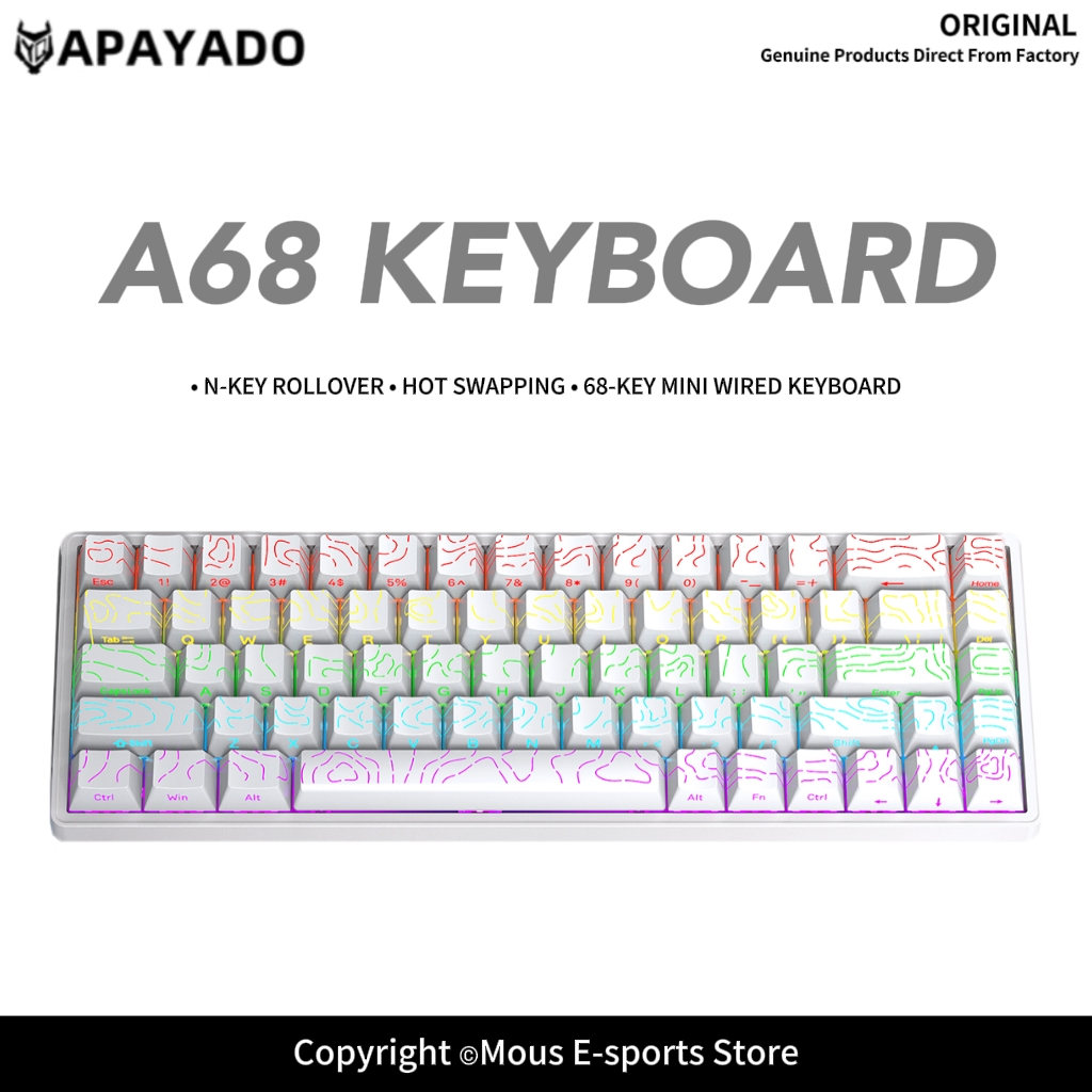 Gaming Keyboard Mobile - لوحة مفاتيح ميكانيكية سلكية APAYADO A68