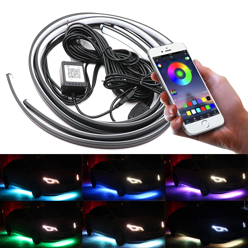 Rgb Underglow Strip - Niscarda 4 قطعة 12 فولت IP65
