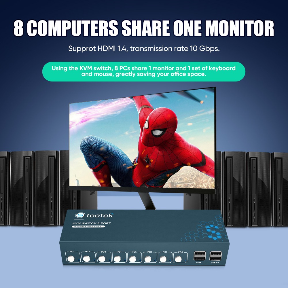 8 منافذ KVM Switch USB2.0 4K30 - مراجعة Gaming Keyboard And Mouse For Xbox وسعره