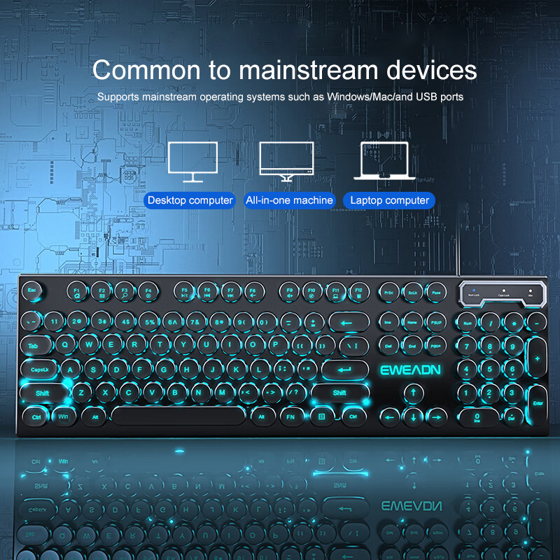 لوحة مفاتيح ألعاب الآلة الكاتب - مراجعة Gaming Keyboard Blue وسعره