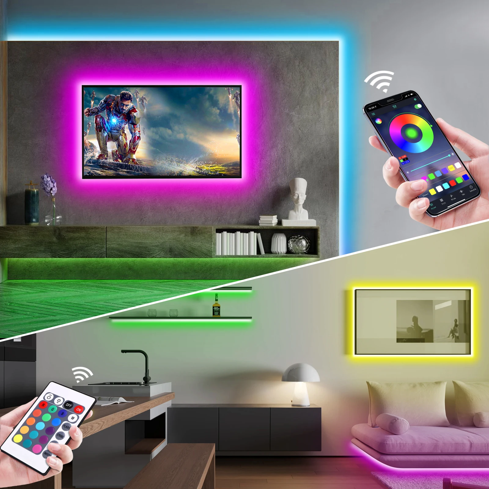 1-5 متر RGB LED شريط ضوء النيو - مراجعة Rgb Underglow Strip وسعره